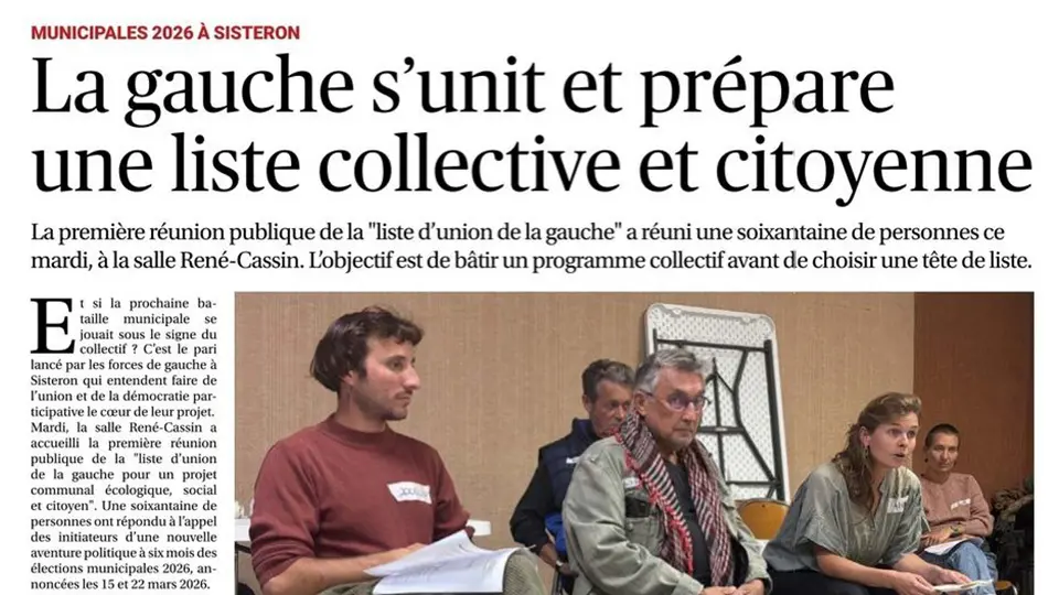 La gauche s&rsquo;unit et prépare une liste collective et citoyenne