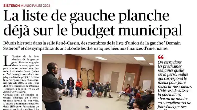 La liste de gauche planche déjà sur le budget municipal