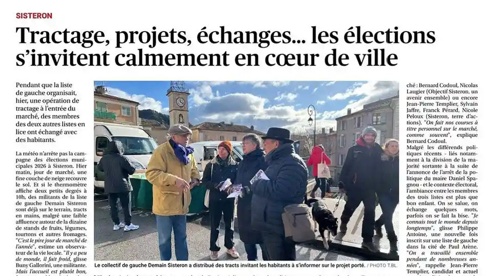 Tractage, projets, échanges… les élections s&rsquo;invitent calmement en cœur de ville
