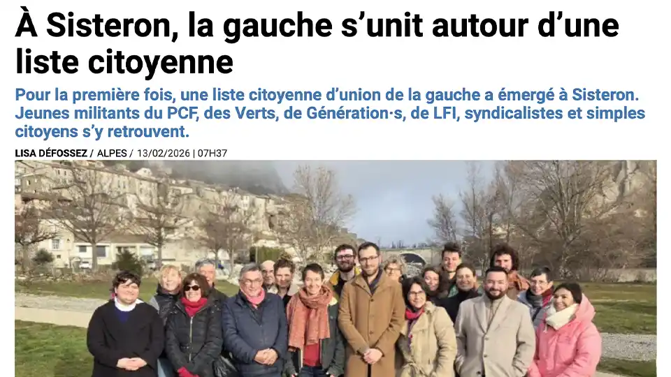 À Sisteron, la gauche s’unit autour d’une liste citoyenne