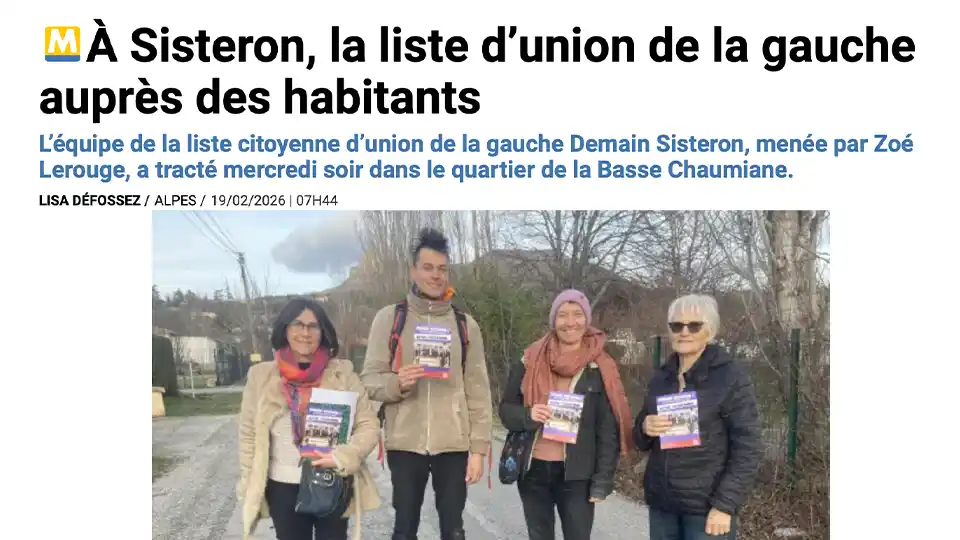 À Sisteron, la liste d’union de la gauche auprès des habitants