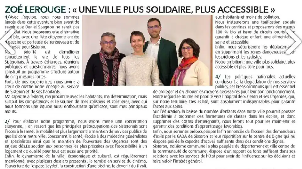 Zoé Lerouge : « une ville plus solidaire, plus accessible »