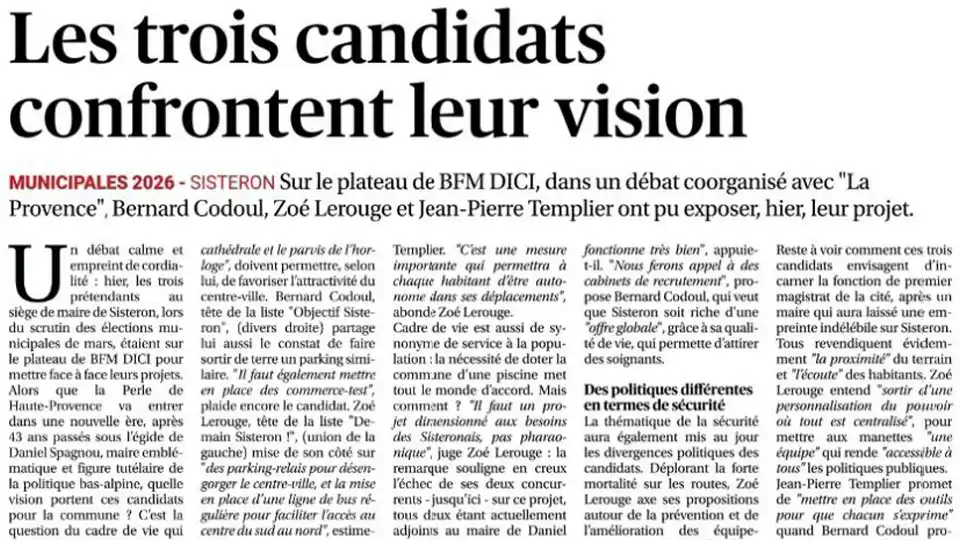 Les trois candidats confrontent leur vision